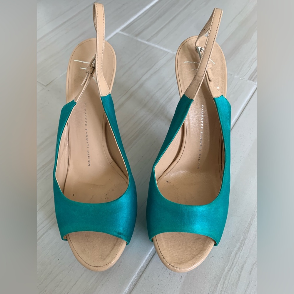 Guiseppe Zanotti Design -teal platform heels - size 8.5